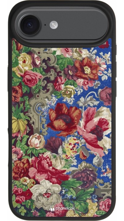 iPhone Air Case Hülle - Silikon schwarz Vintage Art Flowers