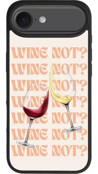Coque iPhone Air - Silicone rigide noir Wine not