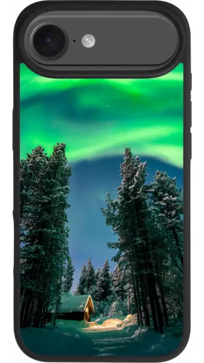 Coque iPhone Air - Silicone rigide noir Winter 22 Northern Lights