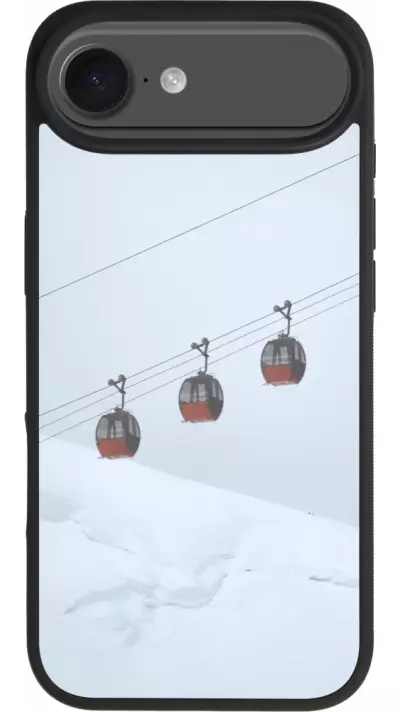 Coque iPhone Air - Silicone rigide noir Winter 22 ski lift