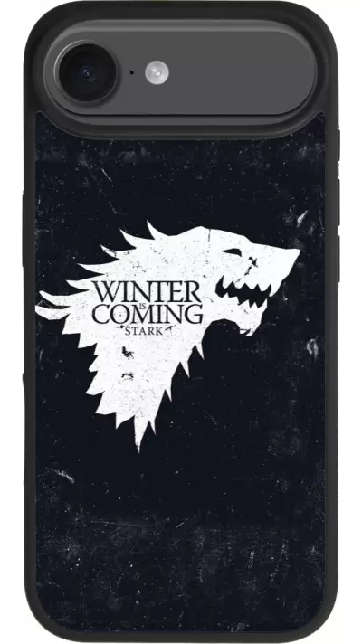Coque iPhone Air - Silicone rigide noir Winter is coming Stark