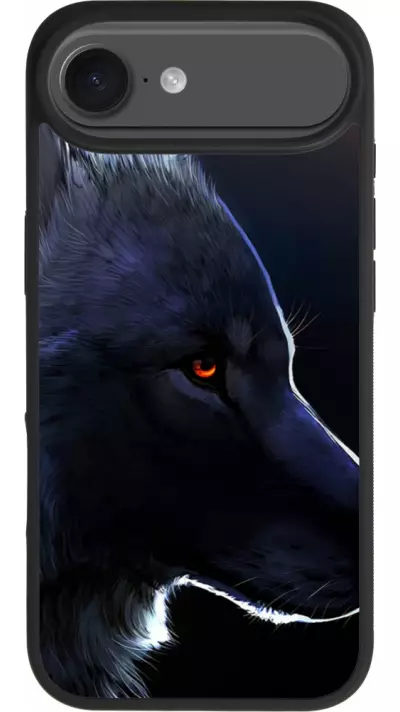 Coque iPhone Air - Silicone rigide noir Wolf Shape
