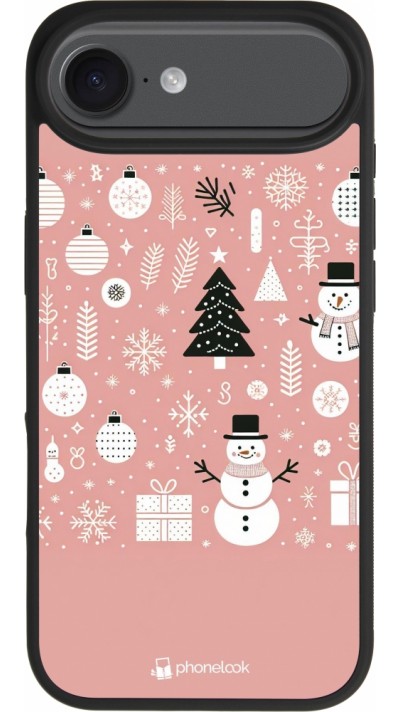 iPhone Air Case Hülle - Silikon schwarz Weihnachten 2024 Rose Schneemann Weihnachten