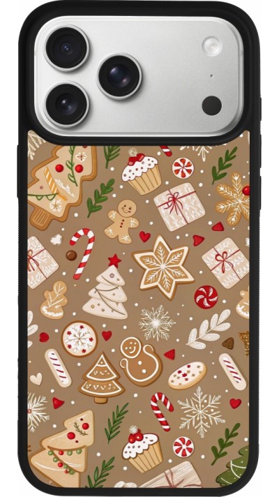 iPhone 17 Pro Max Case Hülle - Silikon schwarz Christmas 25 Pattern Ginger Cookie