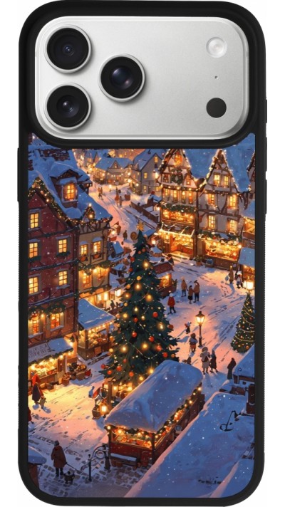 iPhone 17 Pro Max Case Hülle - Silikon schwarz Christmas 25 Xmas Village