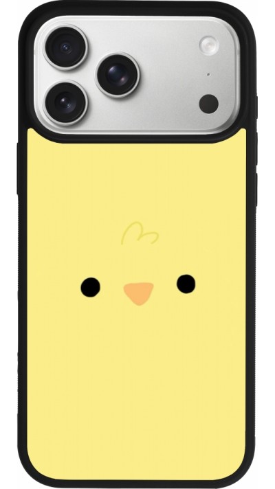 Coque iPhone 17 Pro Max - Silicone rigide noir Easter 2026 Little chicken