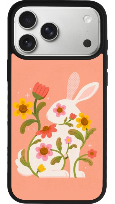 Coque iPhone 17 Pro Max - Silicone rigide noir Easter 2026 Rabbit collage