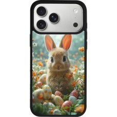 iPhone 17 Pro Max Case Hülle - Silikon schwarz Easter 2026 Rabbit in the garden