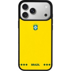 iPhone 17 Pro Max Case Hülle - Silikon schwarz Brasilien 2026 personalisierbares Fussballtrikot