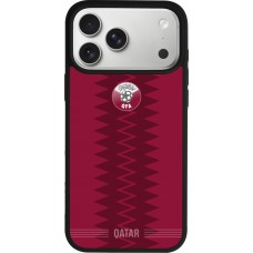 iPhone 17 Pro Max Case Hülle - Silikon schwarz Qatar 2026 personalisierbares Fussballtrikot