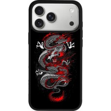 iPhone 17 Pro Max Case Hülle - Silikon schwarz Japanese style Dragon Tattoo Red Black