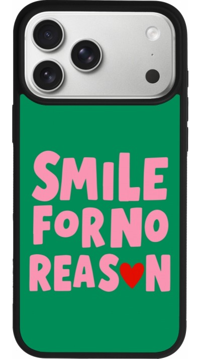 iPhone 17 Pro Max Case Hülle - Silikon schwarz Smile for no reason 2026