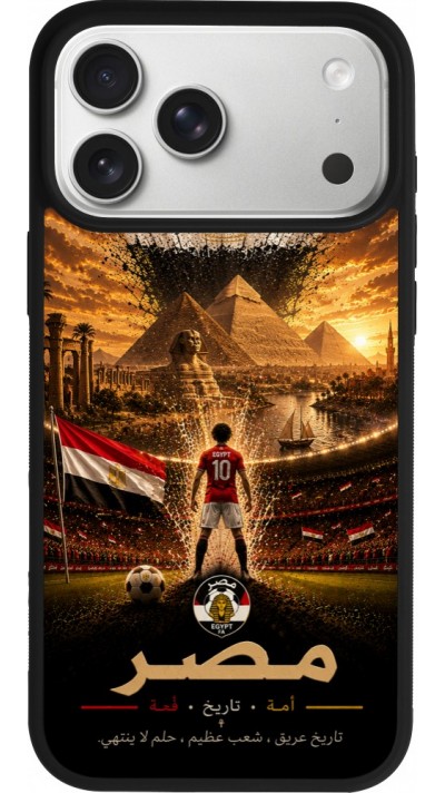 Coque iPhone 17 Pro Max - Silicone rigide noir Football Égypte splash 2026