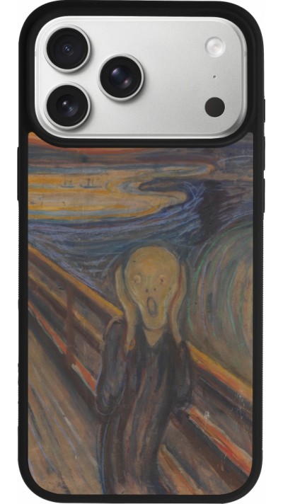 Coque iPhone 17 Pro Max - Silicone rigide noir Tableau art - Le Cri - Edvard Munch