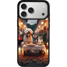 iPhone 17 Pro Max Case Hülle - Silikon schwarz Valentin 2024 Hund & Katze Kerzenlicht
