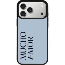 iPhone 17 Pro Max Case Hülle - Silikon schwarz Valentine 2024 mucho amor azul