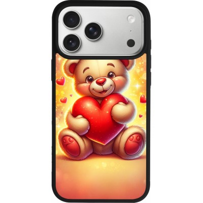 iPhone 17 Pro Max Case Hülle - Silikon schwarz Valentin 2024 Teddy Liebe