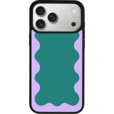 iPhone 17 Pro Max Case Hülle - Silikon schwarz Wavy Rectangle Green Purple