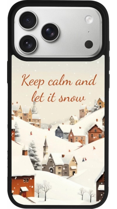 iPhone 17 Pro Max Case Hülle - Silikon schwarz Winter 25 Winter Keep calm and let it snow