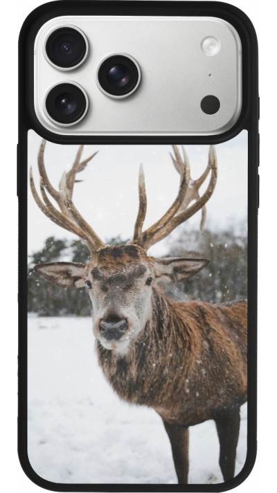 iPhone 17 Pro Max Case Hülle - Silikon schwarz Winter 25 Winter reindeer