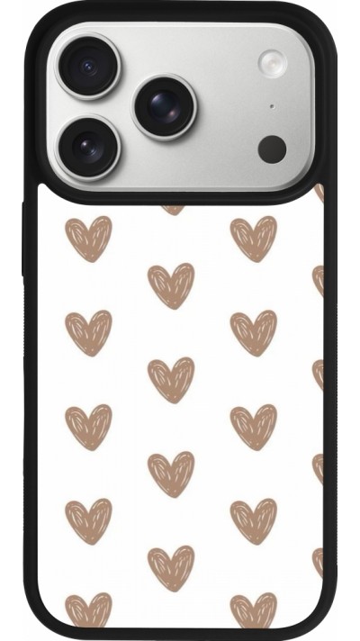 iPhone 17 Pro Case Hülle - Silikon schwarz Autumn 2024 brown hearts