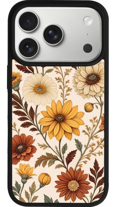iPhone 17 Pro Case Hülle - Silikon schwarz Autumn 25 Flower pattern