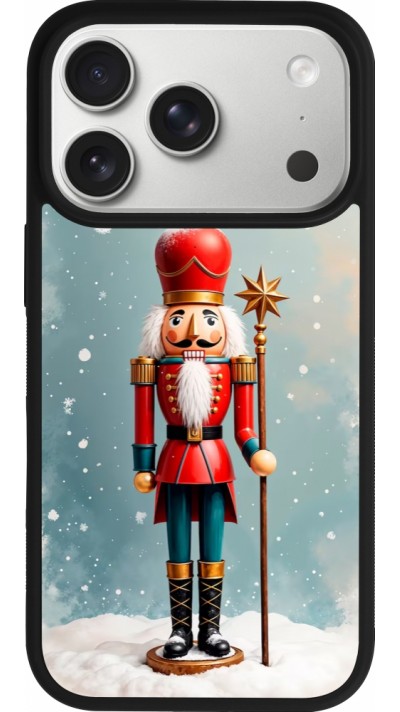 iPhone 17 Pro Case Hülle - Silikon schwarz Christmas 25 Nutcracker Snow