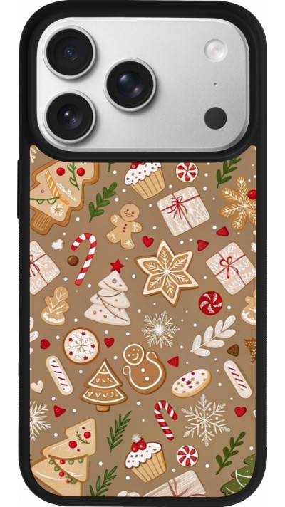 iPhone 17 Pro Case Hülle - Silikon schwarz Christmas 25 Pattern Ginger Cookie