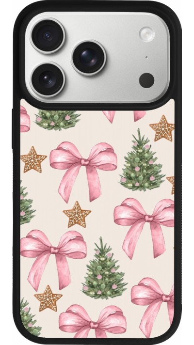 iPhone 17 Pro Case Hülle - Silikon schwarz Christmas 25 Vintage Ribbons