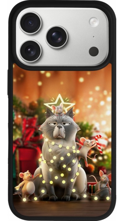 iPhone 17 Pro Case Hülle - Silikon schwarz Christmas 25 Xmas Cat