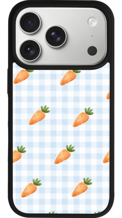 Coque iPhone 17 Pro - Silicone rigide noir Easter 2026 Pattern carrots