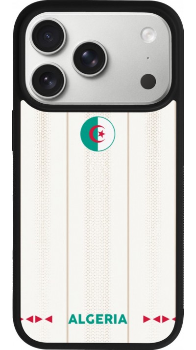 Coque iPhone 17 Pro - Silicone rigide noir Maillot de football Algérie 2026 personnalisable