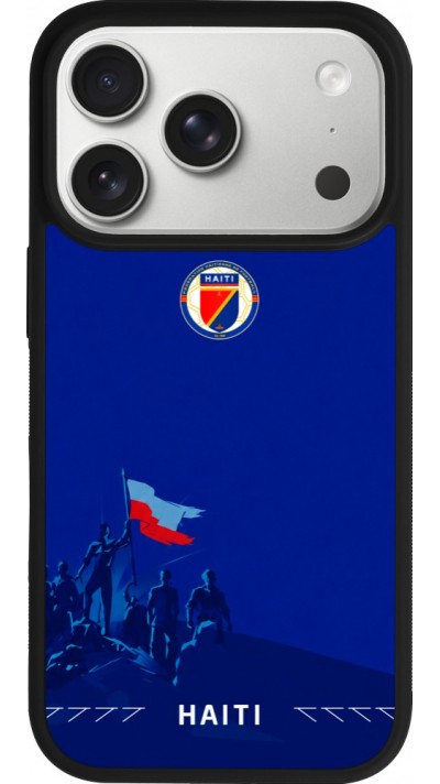 Coque iPhone 17 Pro - Silicone rigide noir Maillot de football Haiti 2026 personnalisable
