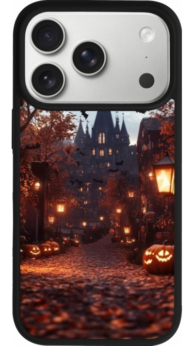 iPhone 17 Pro Case Hülle - Silikon schwarz Halloween 2025 Haunted house