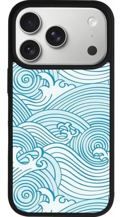 Coque iPhone 17 Pro - Silicone rigide noir Ocean Waves