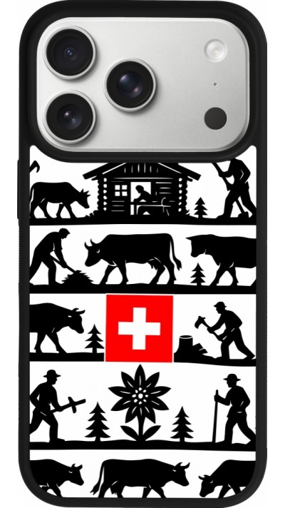 Coque iPhone 17 Pro - Silicone rigide noir Poya Suisse 1