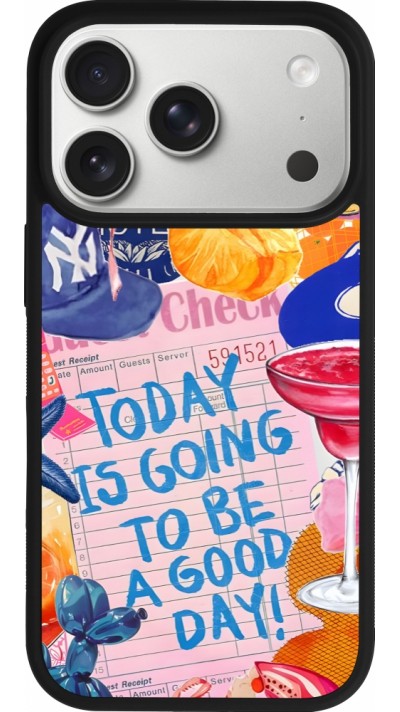 Coque iPhone 17 Pro - Silicone rigide noir Preppy Today is Going to be a good day