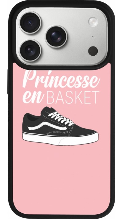 Coque iPhone 17 Pro - Silicone rigide noir princesse en basket
