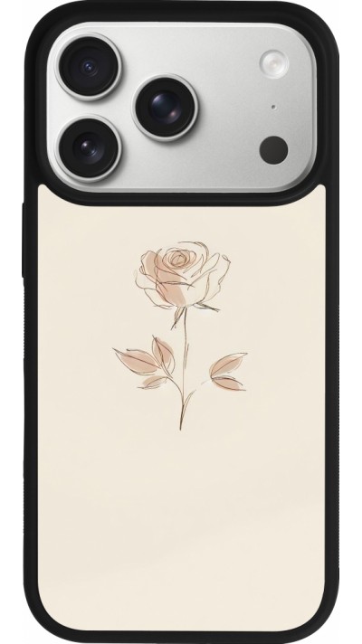 Coque iPhone 17 Pro - Silicone rigide noir Sable Rose Minimaliste