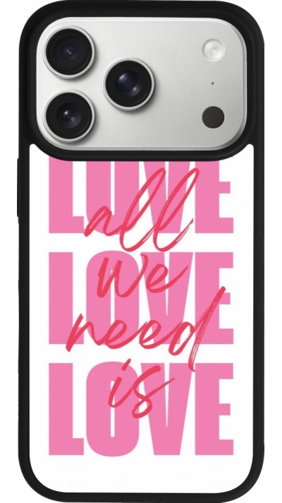 Coque iPhone 17 Pro - Silicone rigide noir Saint Valentines Day 26 Love all we need is