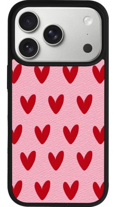 Coque iPhone 17 Pro - Silicone rigide noir Saint Valentines Day 26 Pattern heart
