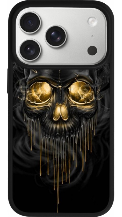 Coque iPhone 17 Pro - Silicone rigide noir Skull 02