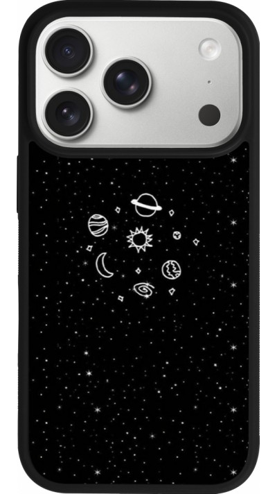 Coque iPhone 17 Pro - Silicone rigide noir Space Doodle