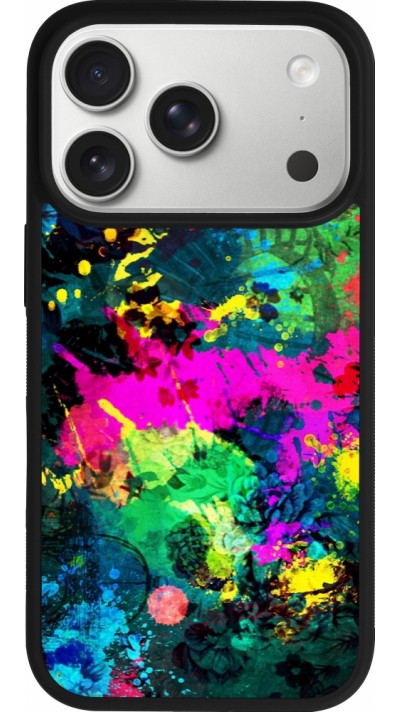 Coque iPhone 17 Pro - Silicone rigide noir Splash paint