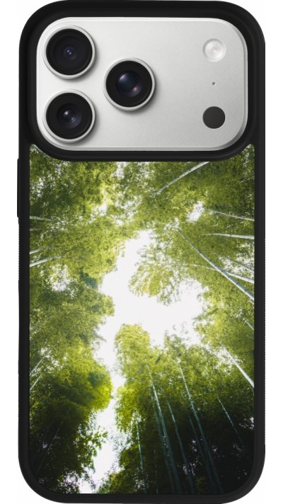 Coque iPhone 17 Pro - Silicone rigide noir Spring 23 forest blue sky