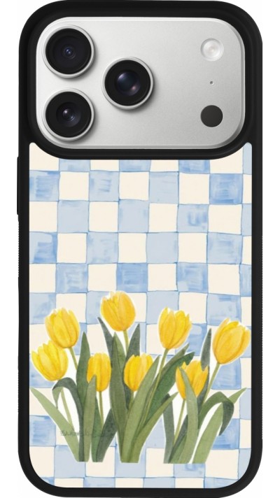 iPhone 17 Pro Case Hülle - Silikon schwarz Blue vichy tulips Spring 2026