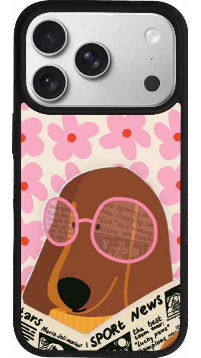 iPhone 17 Pro Case Hülle - Silikon schwarz Dog with newspaper Spring 2026