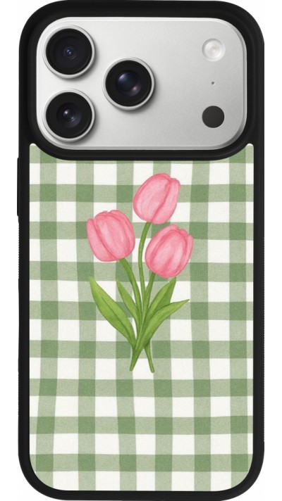 iPhone 17 Pro Case Hülle - Silikon schwarz Green vichy tulips Spring 2026