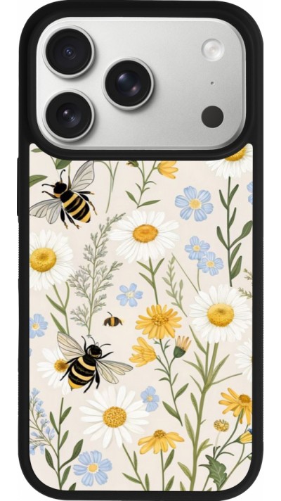 iPhone 17 Pro Case Hülle - Silikon schwarz Pattern bees Spring 2026