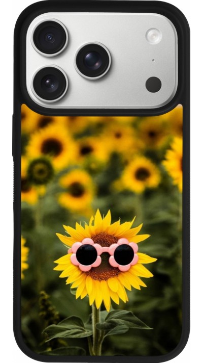 iPhone 17 Pro Case Hülle - Silikon schwarz Sunflower with glasses Spring 2026